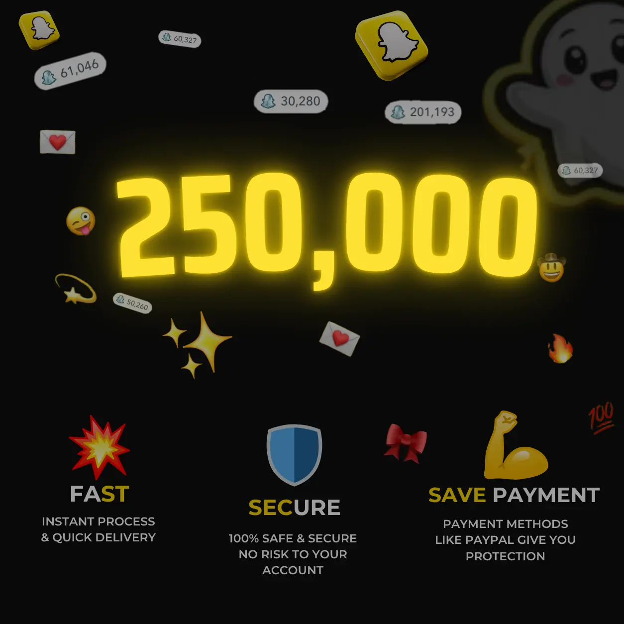 250.000 Snapchat Score kaufen — Pro Paket bestes Preis-Leistungs-Verhältnis